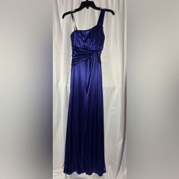 Elegant Purple One-Shoulder Dress City Triangles Full Length Formal EPC Size 3 - Picture 1 of 7